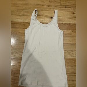 LOFT Cream Fitted Tank Top